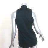 Ralph Lauren Black Label Sleeveless Ruffle Top Black Cotton Size Large