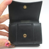 Balenciaga Hourglass Mini Trifold Wallet Black Leather