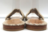 Jenni Kayne Raffia Crossover Sandals Beige Size 38 Flat Slides