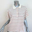 THE GREAT Oversize Polo Shirt Rainbow-Striped Cotton Size 0 Short Sleeve Top