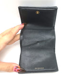 Balenciaga Hourglass Mini Trifold Wallet Black Leather