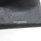 Balenciaga Hourglass Mini Trifold Wallet Black Leather