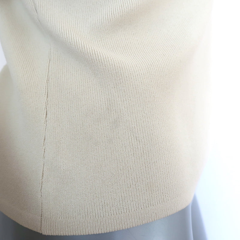 Nanushka Inna Chain Strap Tank Top Cream Stretch Knit Size Medium NEW