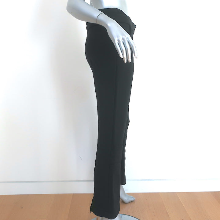 Prada Linea Rossa Flared Ski Pants Black Leather-Trim Nylon Size 44