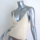 Nanushka Inna Chain Strap Tank Top Cream Stretch Knit Size Medium NEW
