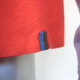 Kule Striped Crewneck Sweater Coral Red/Cream/Lavender Size Small