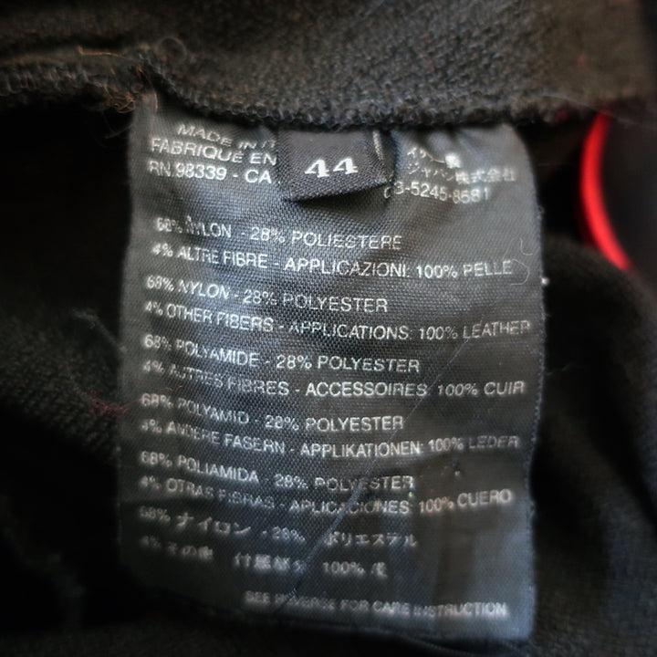 Prada Linea Rossa Flared Ski Pants Black Leather-Trim Nylon Size 44