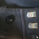 Chloe Linen Wide Leg High Rise Trousers Black Size 34