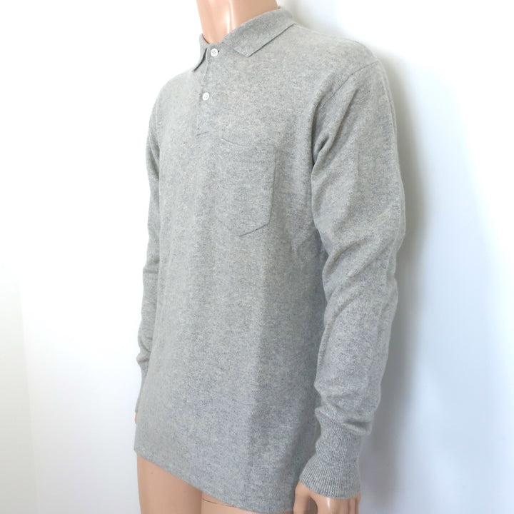 Ralph Lauren Cashmere Polo Sweater Heather Gray Size Medium
