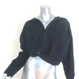 Jacquemus La Chemise Mejean Asymmetric Cropped Shirt Black Size 34