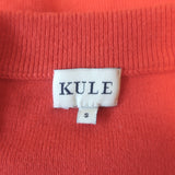 Kule Striped Crewneck Sweater Coral Red/Cream/Lavender Size Small