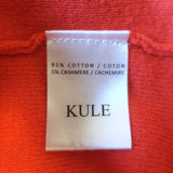 Kule Striped Crewneck Sweater Coral Red/Cream/Lavender Size Small