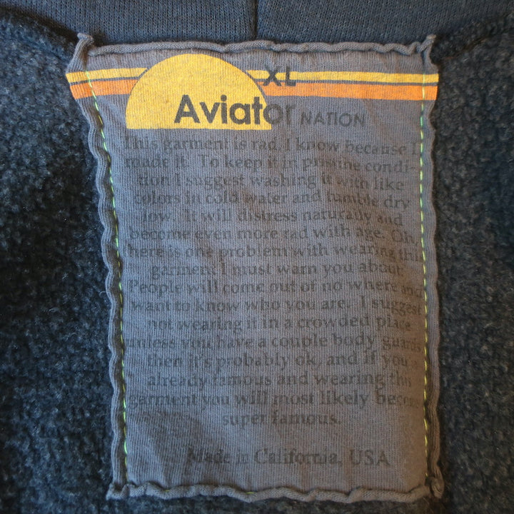 Aviator Nation Bolt Zip-Up Hoodie Sweatshirt Charcoal/Neon Pink Size Extra Large
