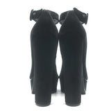 Casadei Velvet Ankle Strap Peep Toe Platform Pumps Black Size 38 NEW