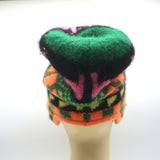 The Elder Statesman Cashmere Ear Flap Beanie Hat Orange/Multi