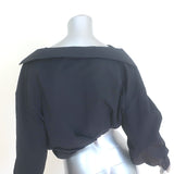 Jacquemus La Chemise Mejean Asymmetric Cropped Shirt Black Size 34