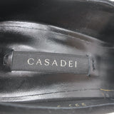 Casadei Velvet Ankle Strap Peep Toe Platform Pumps Black Size 38 NEW