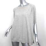 Oats Cashmere Short Sleeve Sweater Light Gray Melange Size Extra Small