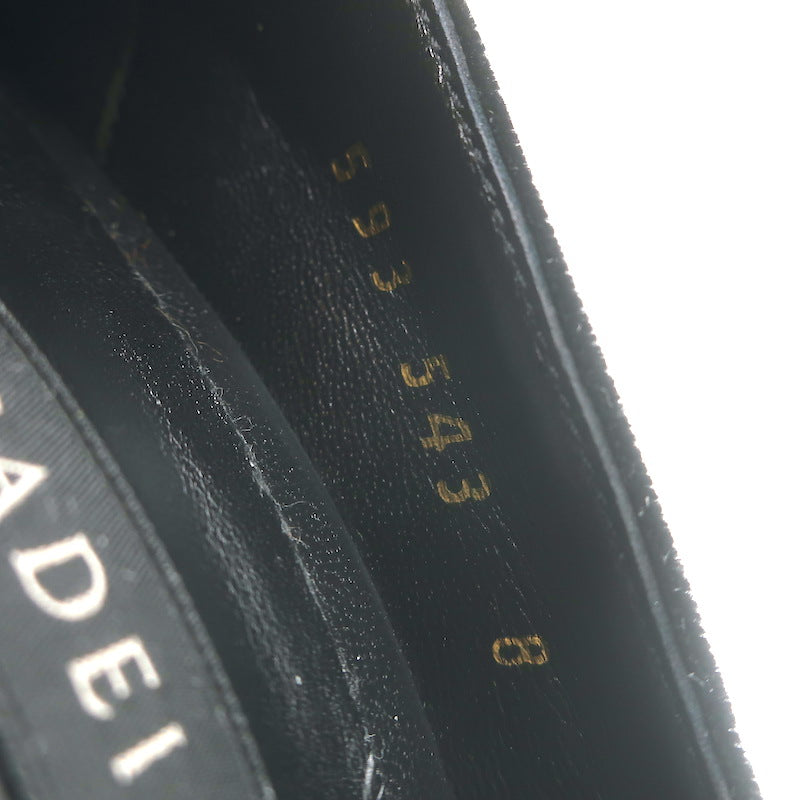 Casadei Velvet Ankle Strap Peep Toe Platform Pumps Black Size 38 NEW