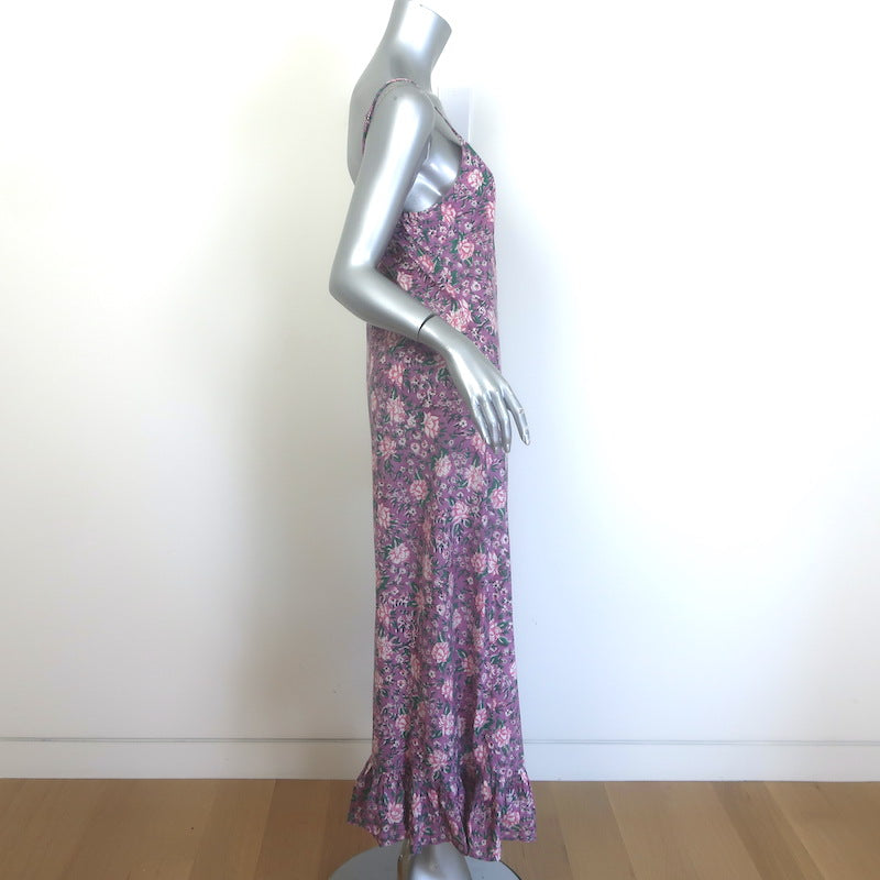 Mille Roma Midi Slip Dress Lavender Floral Block Print Cotton Size Medium NEW