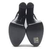 Casadei Velvet Ankle Strap Peep Toe Platform Pumps Black Size 38 NEW