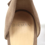 Alexandre Birman Clarita Bow Sandals Beige Suede Size 40 Ankle Strap Heels NEW