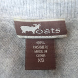 Oats Cashmere Short Sleeve Sweater Light Gray Melange Size Extra Small