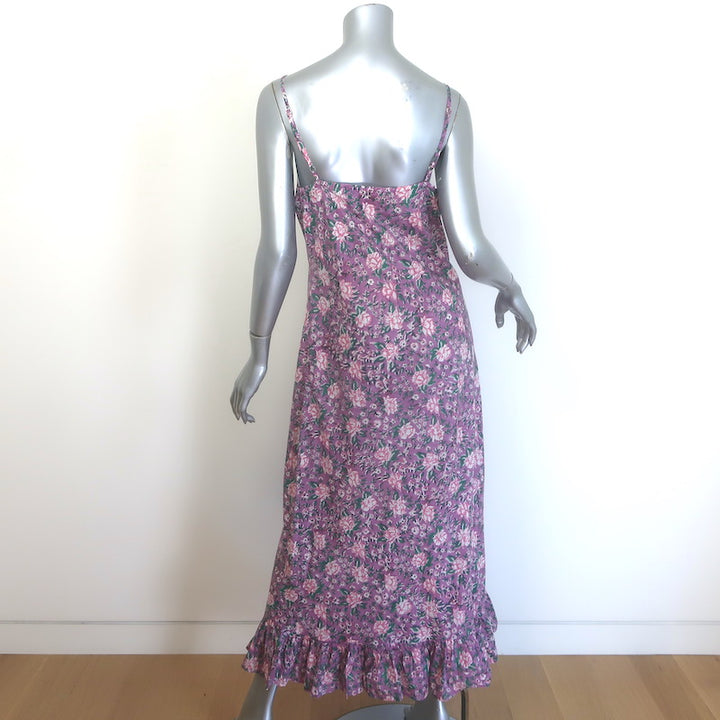 Mille Roma Midi Slip Dress Lavender Floral Block Print Cotton Size Medium NEW