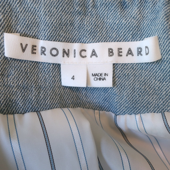 Veronica Beard Arrowe Braided Denim Jacket Light Blue Size 4