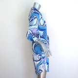 L'Agence Addison Shirt Dress Blue Printed Stretch Jersey Size Small NEW