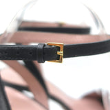 Gucci Platform Ankle Strap Sandals Black Leather Size 37.5