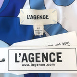 L'Agence Addison Shirt Dress Blue Printed Stretch Jersey Size Small NEW