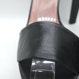 Gucci Platform Ankle Strap Sandals Black Leather Size 37.5