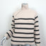Zara Zip Turtleneck Sweater Ecru/Black Striped Knit Size Small