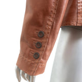 Elie Tahari Leather Blazer Brown Leather Size Medium Three-Button Jacket