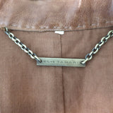 Elie Tahari Leather Blazer Brown Leather Size Medium Three-Button Jacket