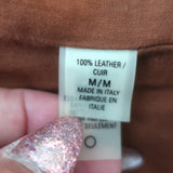 Elie Tahari Leather Blazer Brown Leather Size Medium Three-Button Jacket