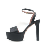 Gucci Platform Ankle Strap Sandals Black Leather Size 37.5