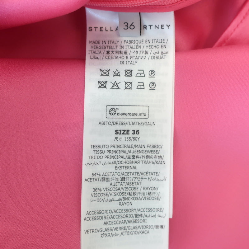 Stella McCartney Falabella Crystal-Chain Mini Dress Pink Satin Size 36 NEW