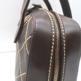 Chanel 2003 Surpique Wild Stitch Quilted Small Tote Bag Dark Brown Leather