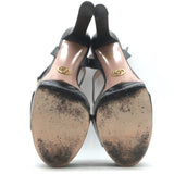 Gucci Platform Ankle Strap Sandals Black Leather Size 37.5