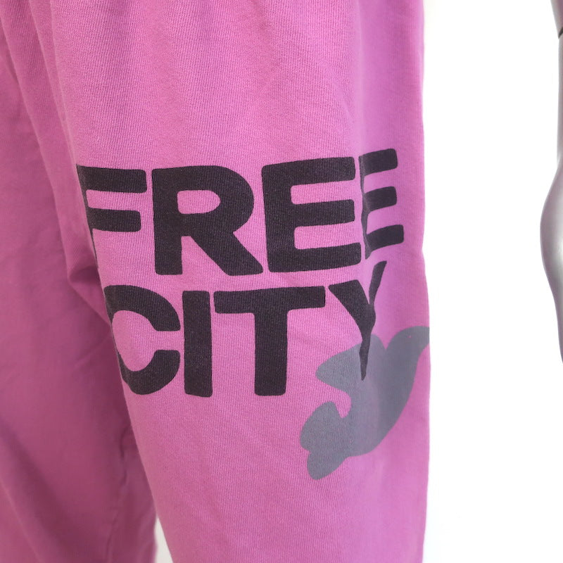 FREECITY Logo Sweatpants Tokyo Pink Cotton Terry Size Large
