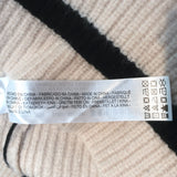 Zara Zip Turtleneck Sweater Ecru/Black Striped Knit Size Small