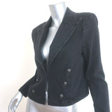 L'Agence Dolly Crop Blazer Washed Black Size Small Double Breasted Jacket