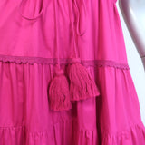 Alexis Raissa Eyelet-Embroidered Tiered Midi Dress Pink Cotton Size Extra Small