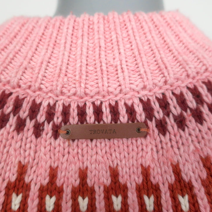 Trovata Birds Of Paradis Kimi Fair Isle Sweater Red/Pink Size Extra Small