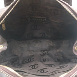 Chanel 2003 Surpique Wild Stitch Quilted Small Tote Bag Dark Brown Leather