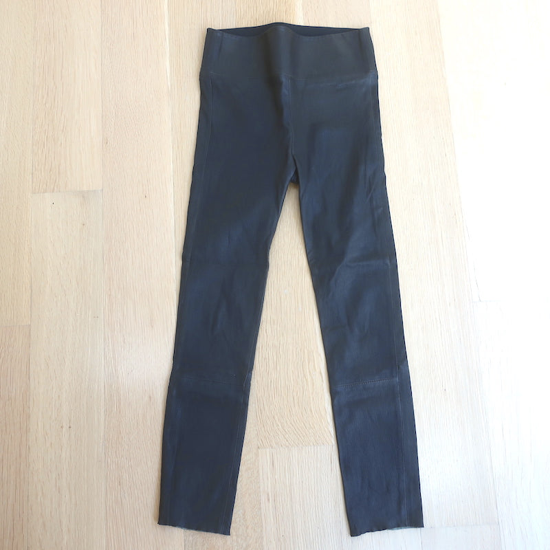SPRWMN High Waist Leather Ankle Leggings Black Size Small