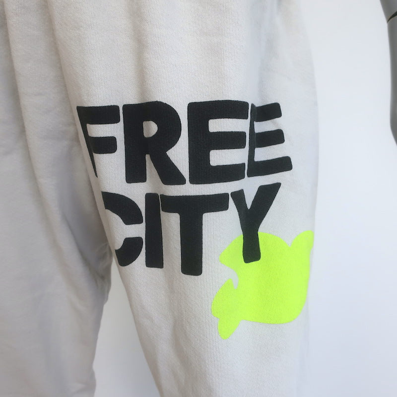 FREECITY Logo Sweatpants Stardust Gray Cotton Terry Size Large