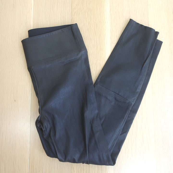 SPRWMN High Waist Leather Ankle Leggings Black Size Small